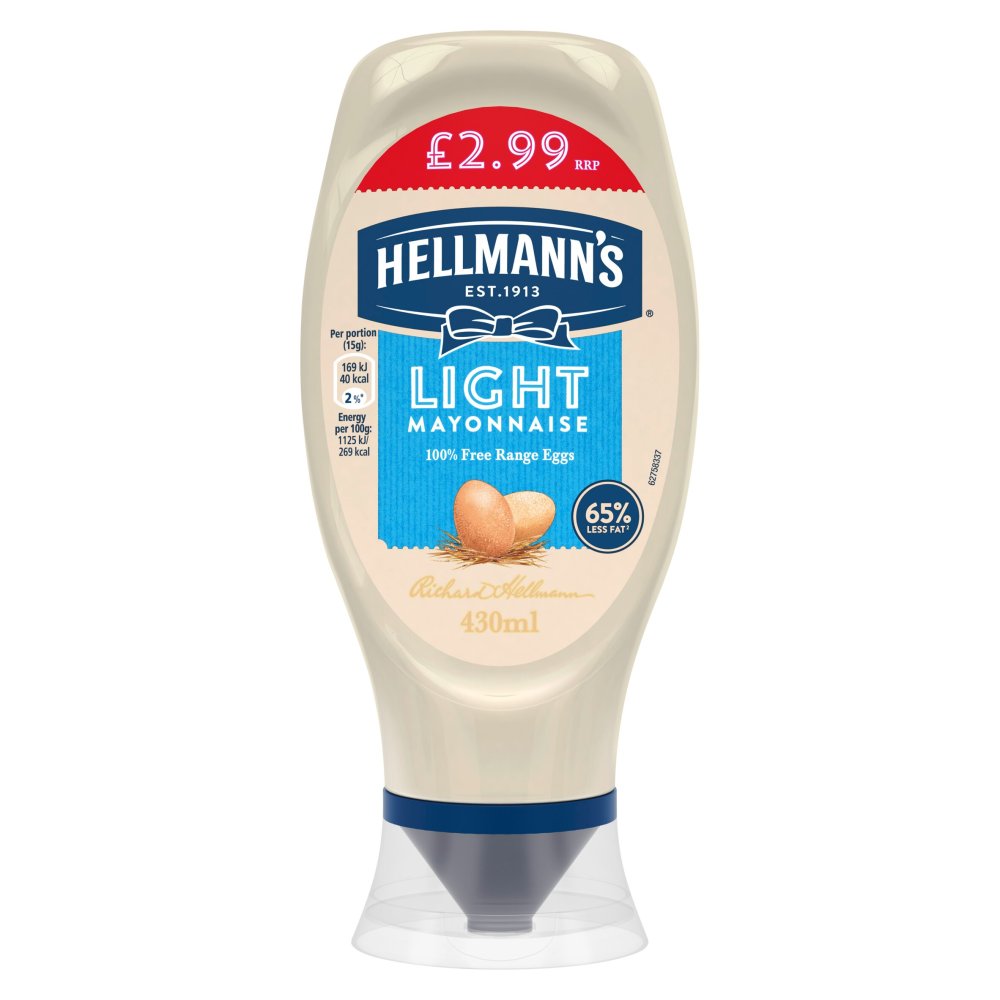 HELLMANNS MAYO SQEEZY LIGHT 8x430ML