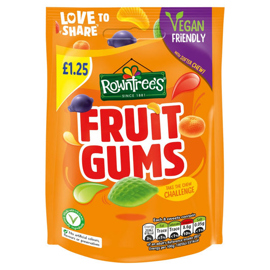 ROWNTREES HANG BAG FRUIT GUMS 10x120G