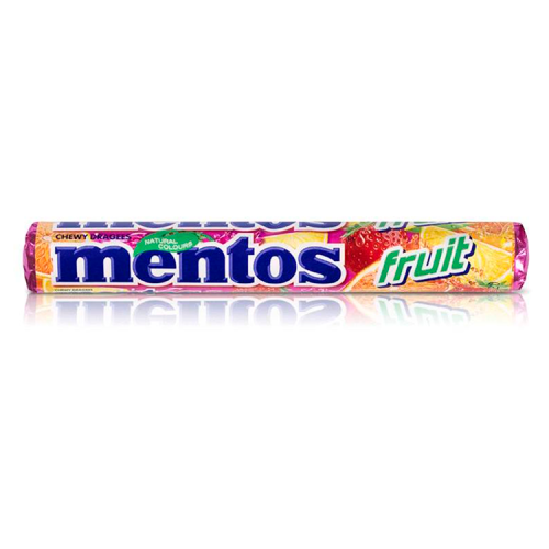 MENTOS FRUIT ROLLS 40x38GRM