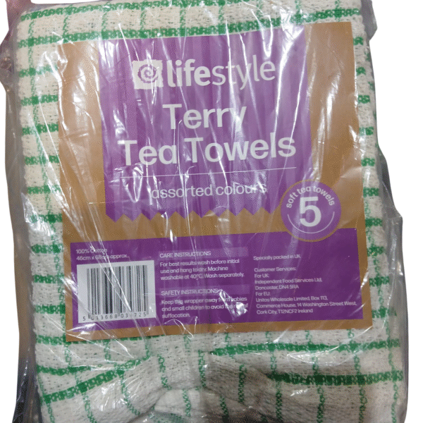 LIFESTYLE 5PK TERRY TEA TOWEL