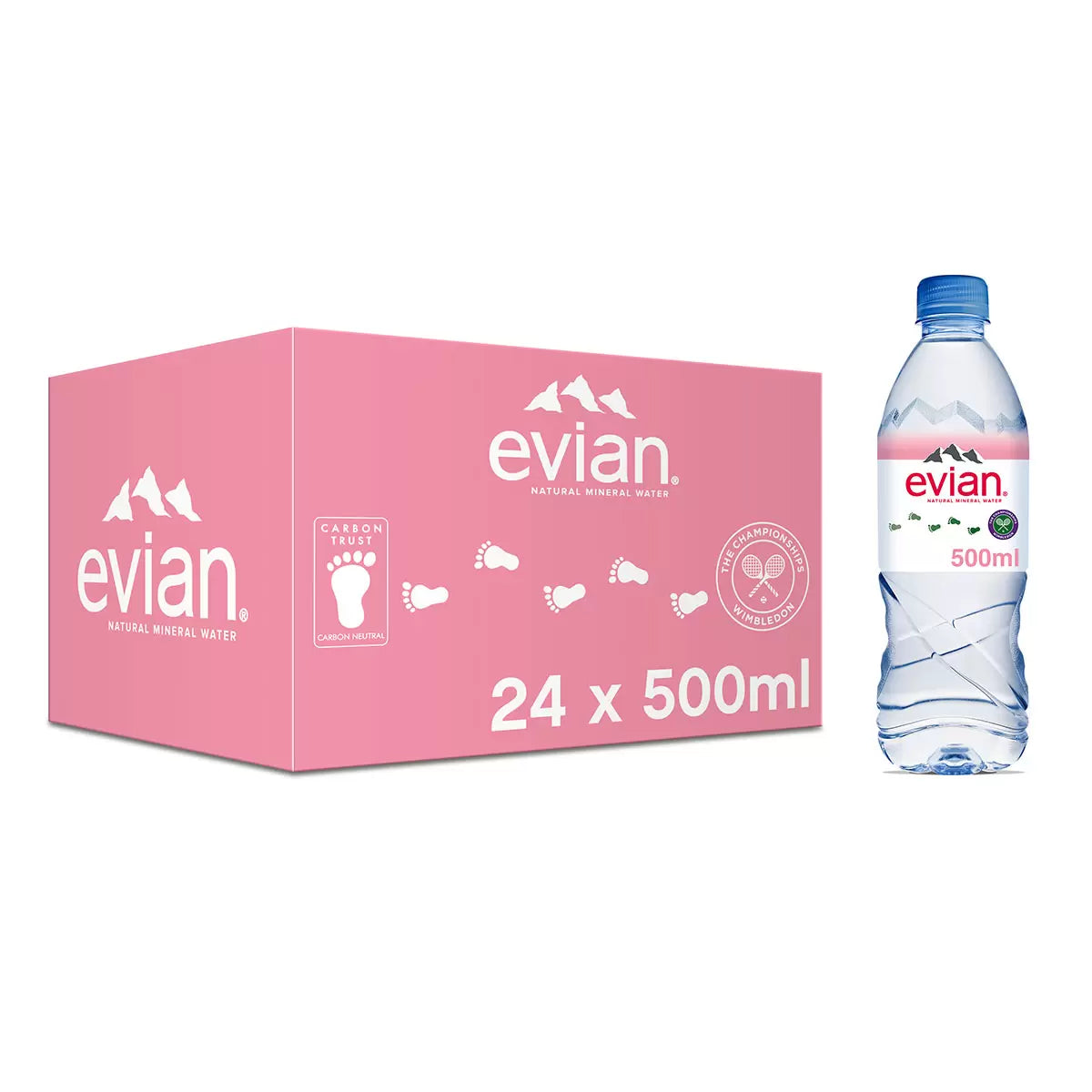 EVIAN NATURAL MINERAL WATER 24x500ML