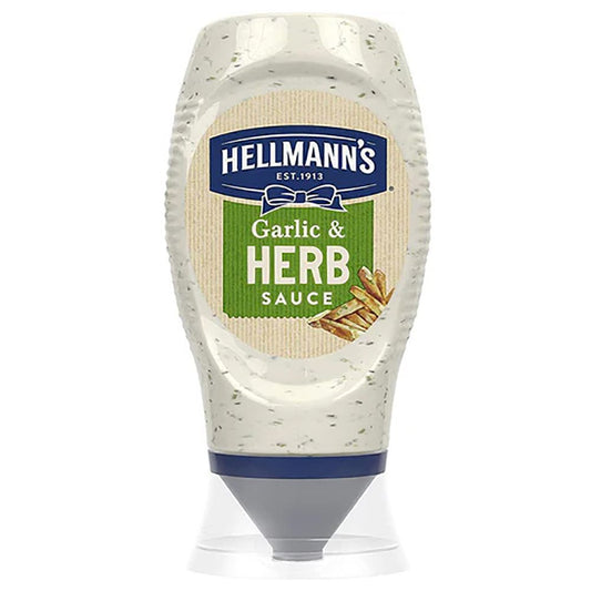 HELLMANNS GARLIC & HERB SAUCE SQUEEZY 8x250ML