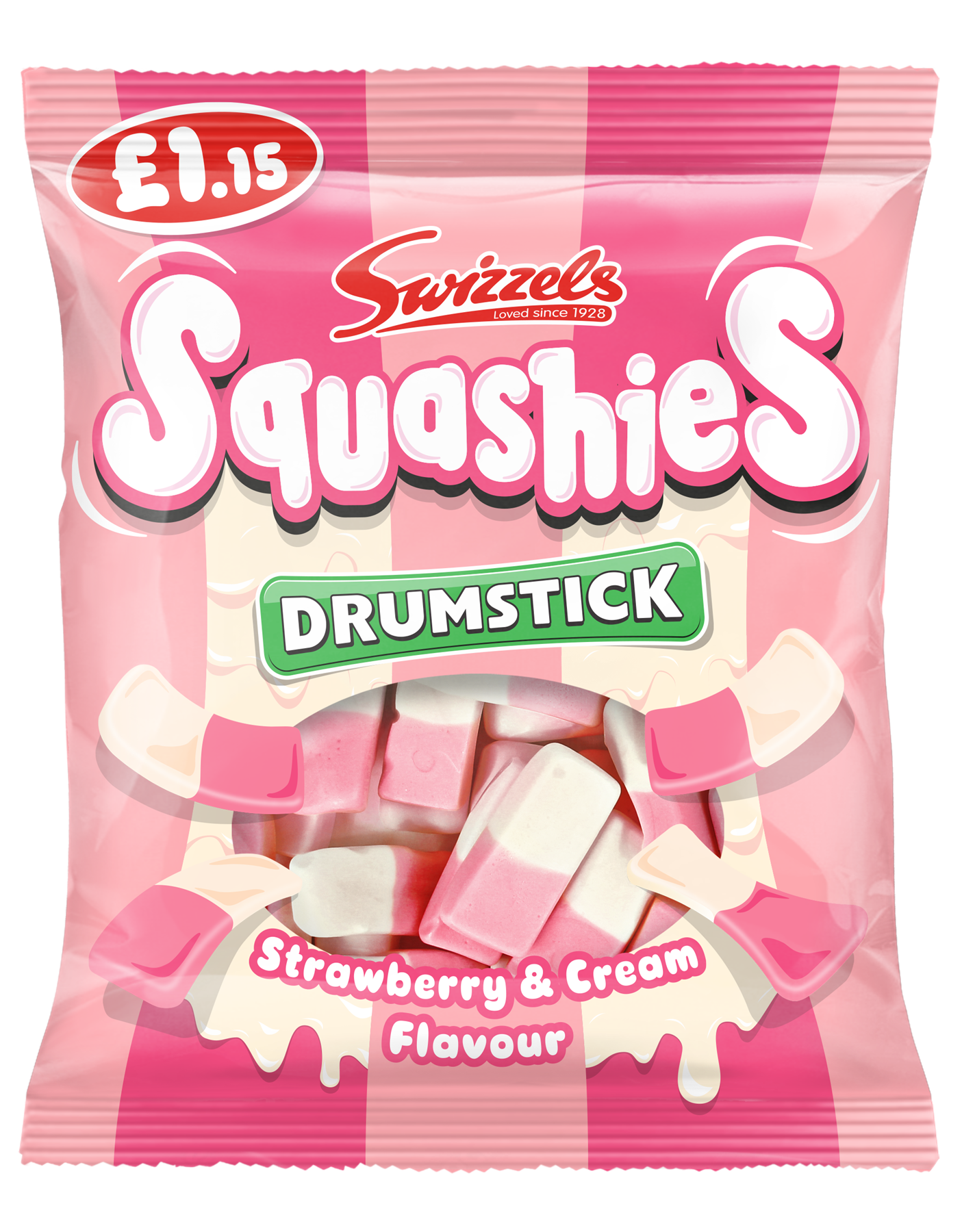 SWIZZELS SQUASHIES STRAWBERRY & CREAM 12x120G