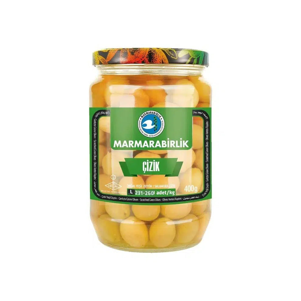 OLEA SCRATCHED GREEN OLIVES 1x300G