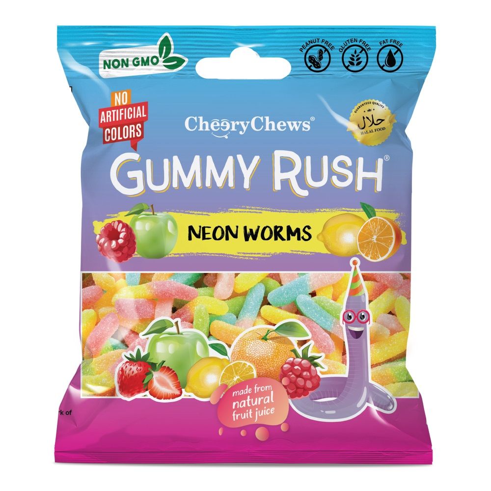 GUMMY RUSH NEON WORMS 12x90G