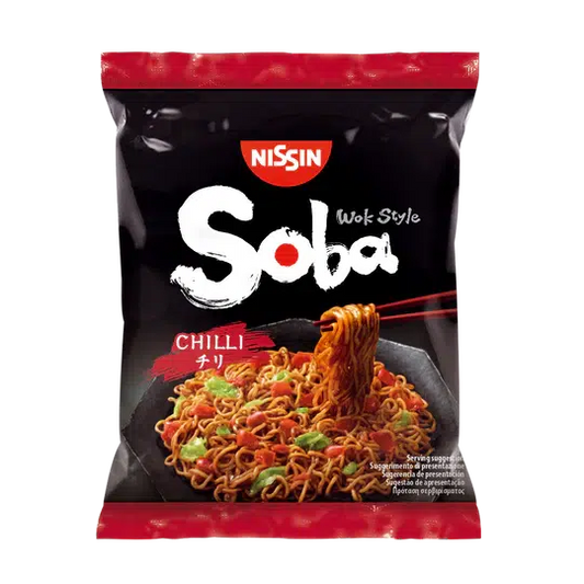 NISSIN SOBA NOODLES CHILLI BAG 9x111GM