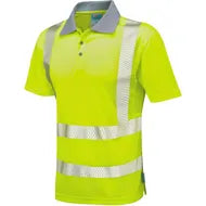 Leo Workwear Hi Vis Woolacombe ISO 20471 Class 2 Coolviz Plus Polo Shirt