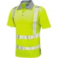 Leo Workwear Hi Vis Woolacombe ISO 20471 Class 2 Coolviz Plus Polo Shirt
