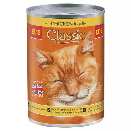 CLASSIC CAT WITH CHICKEN IN JELLY 12x400GMS