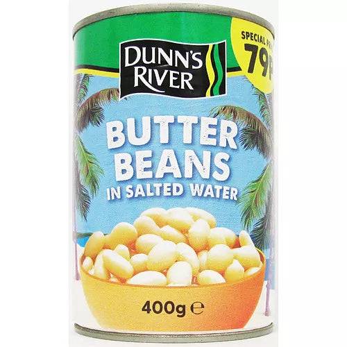 DUNNS RIVER BUTTER BEANS 12x400GM