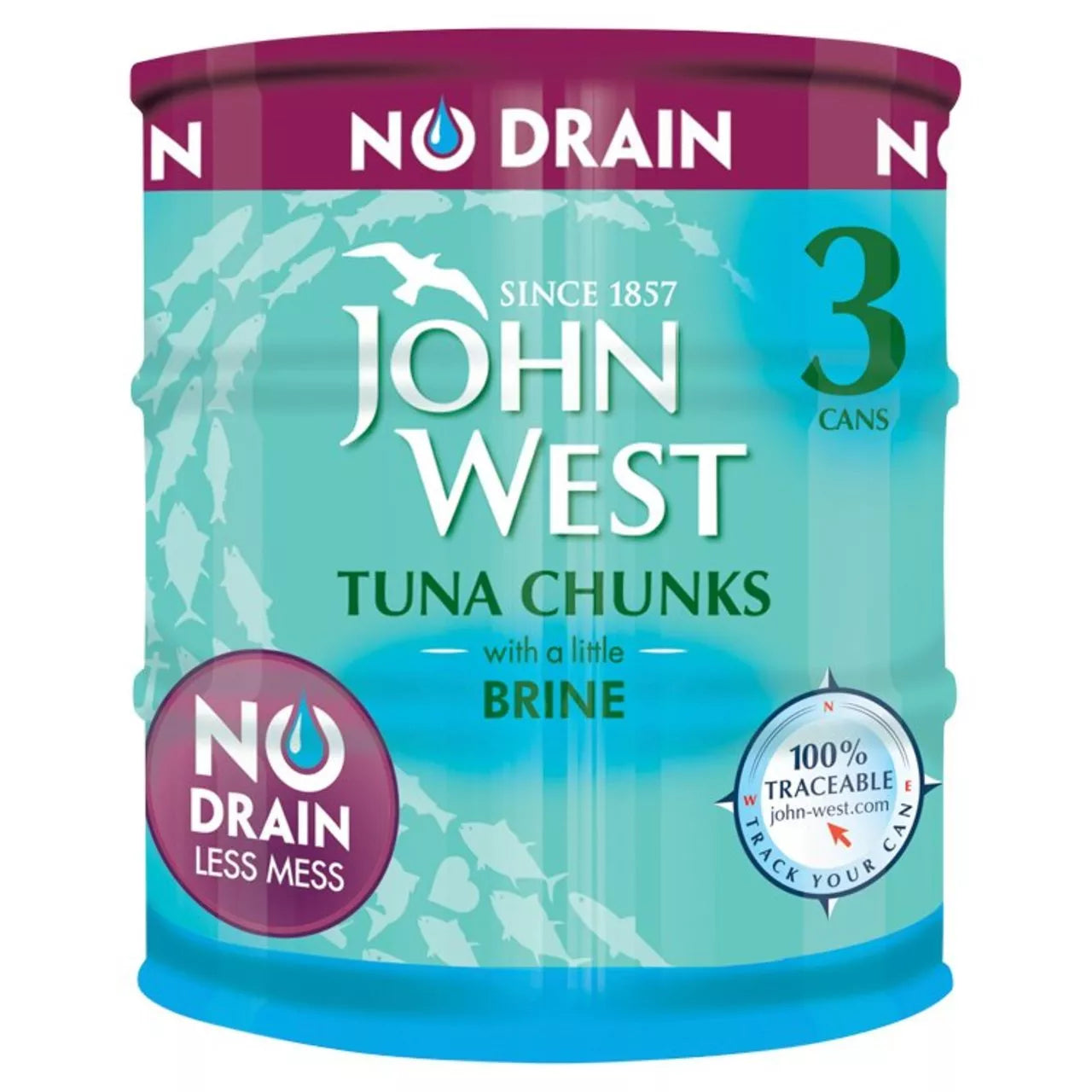 JOHN WEST TUNA STEAK IN BRINE 12x160GRM