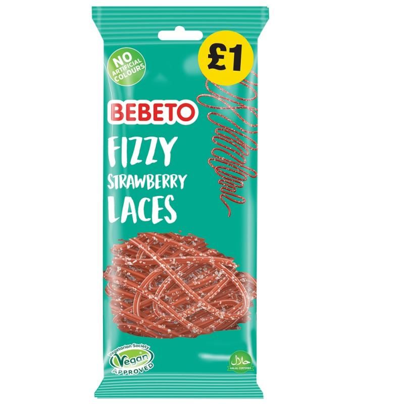 BEBETO STRAWBERRY LACES 12x160GRM