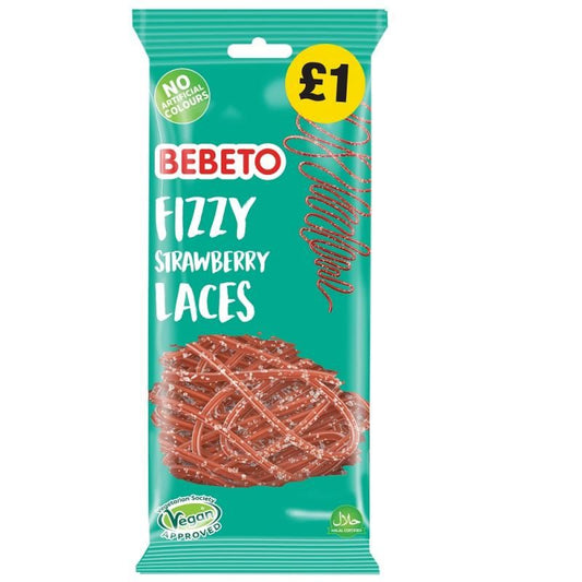 BEBETO STRAWBERRY LACES 12x160GRM