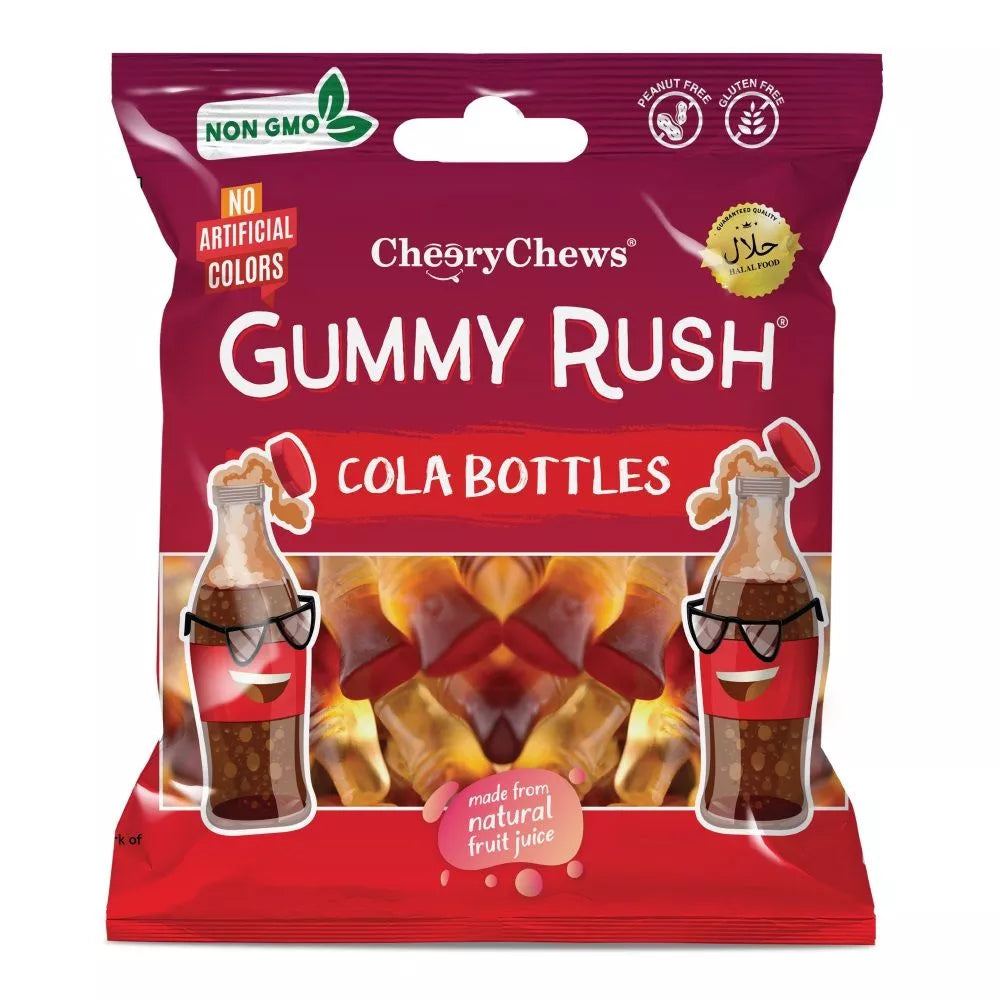 GUMMY RUSH COLA BOTTLES 12x90G