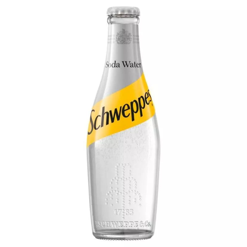 SCHWEPPES SODA WATER (GLASS)