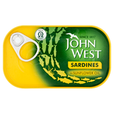 JOHN WEST SARDINES IN SUNFLOWER OIL 12x120GRM