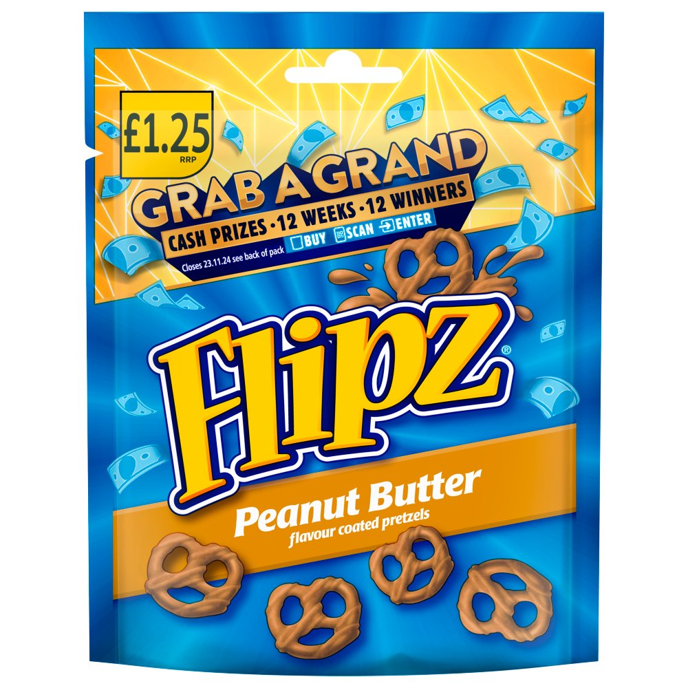 FLIPZ PEANUT BUTTER PRETZELS 6x90GRM