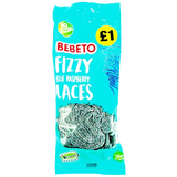 BEBETO FIZZY BLUE RASPBERRY LACES  12x140GRM