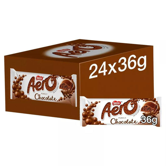 Aero Bubbly Milk Chocolate Bars Bulk Box 24 x 36g