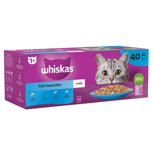 WHISKAS 1+ POUCH FISH FAVOURITES IN JELLY 4x85G