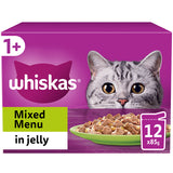 WHISKAS 1+CAT MIXED MENU IN JELLY 12PACK 4x85G