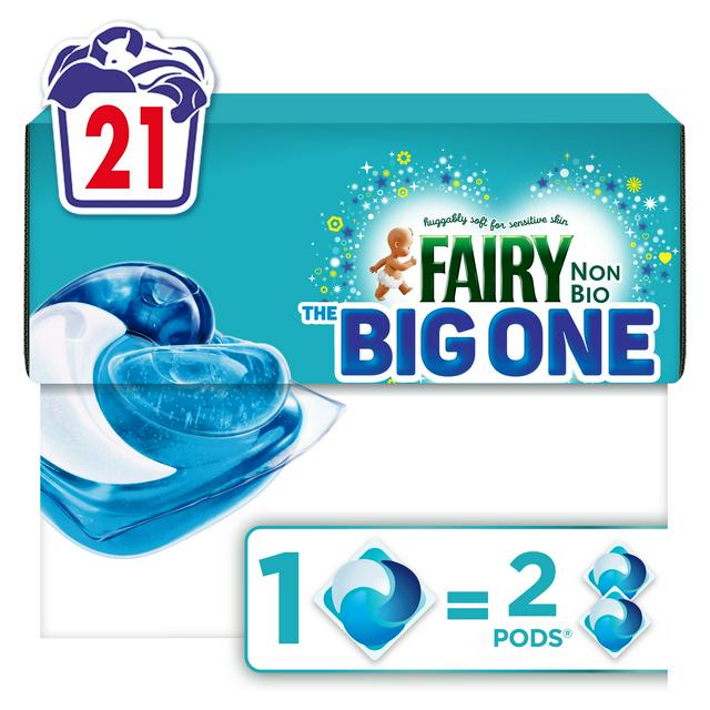 Fairy Non Bio The Big One Pods Laundry Detergent Washing Capsules 21 Washes