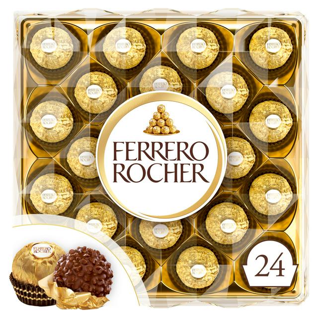 Ferrero Rocher Milk Chocolate & Hazelnut Pralines Gift Box 24 Pieces 300g