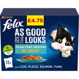 FELIX Pouch Ocean Feast in Jelly PM£4.75 12PACK (4 x 85g Packs)