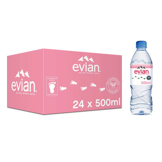 EVIAN NATURAL MINERAL WATER 24x500ML
