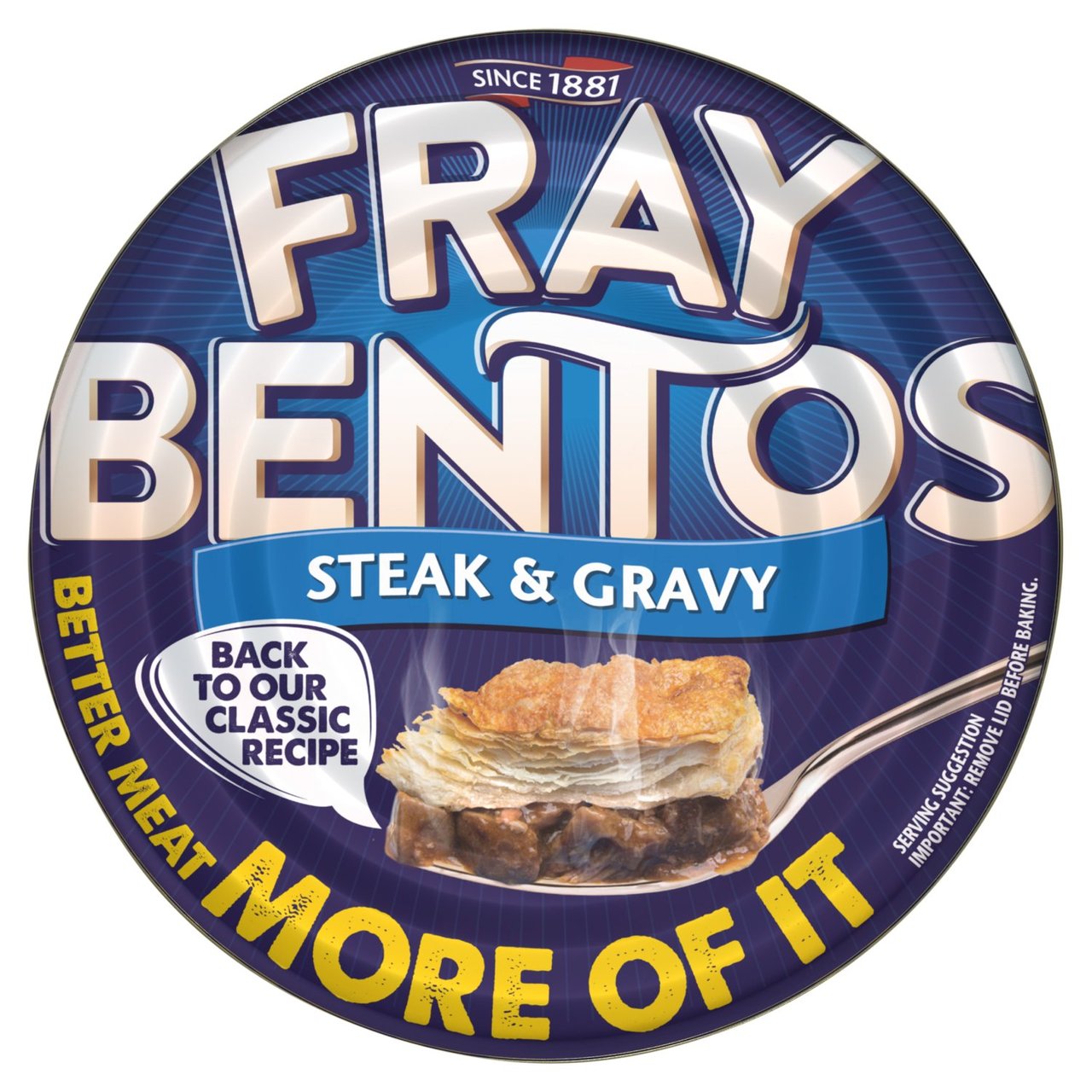 FRAY BENTOS STEAK & GRAVY PIE 6x425G