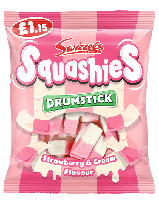 SWIZZELS SQUASHIES STRAWBERRY & CREAM  12x120G
