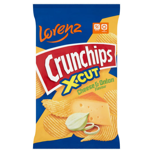 LORENZ CRUNCHIPS XCUT CHEESE & ONION 12x75G