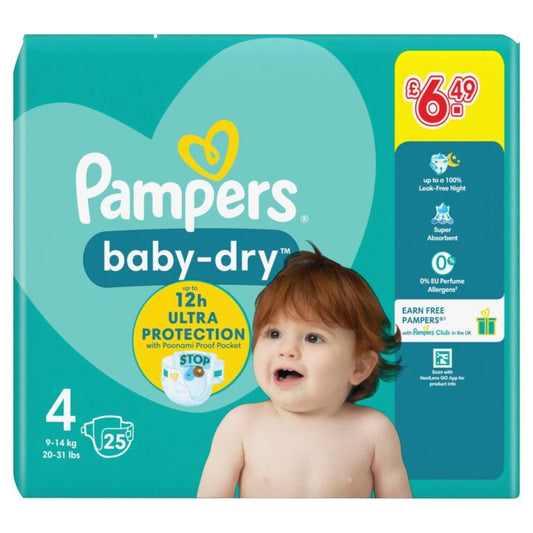 PAMPERS BABY DRY SIZE 4 NAPPIES