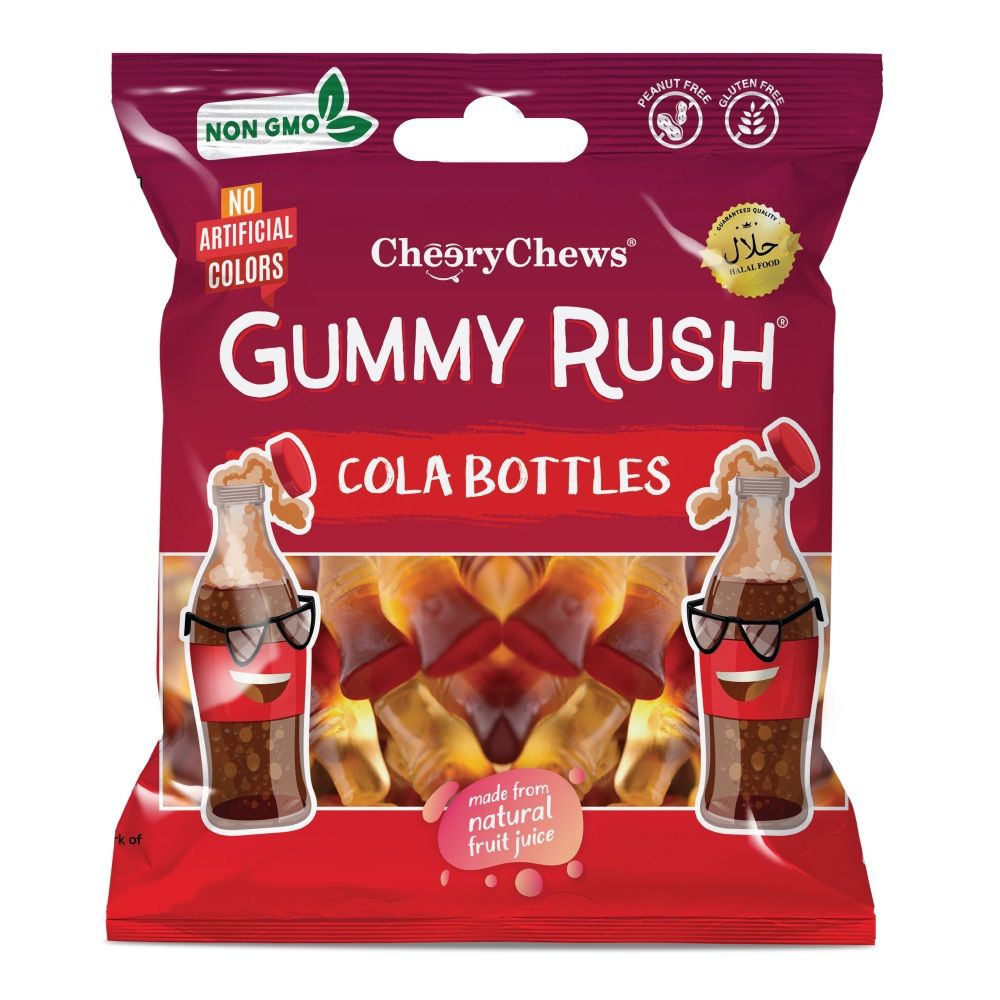 GUMMY RUSH COLA BOTTLES 4x12x90G