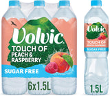 VOLVIC TOUCH OF FRUIT PEACH & RASPBERRY SUGAR FREE 6x1.5LTR