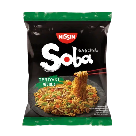NISSIN SOBA NOODLES TERIYAKI BAG 9x110GM
