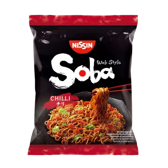 NISSIN SOBA NOODLES CHILLI BAG 9x111GM