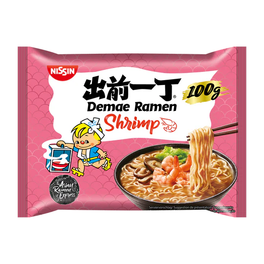 NISSIN SOBA DEMAE RAMEN SHRIMP 30x100GM