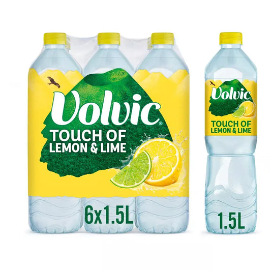 VOLVIC TOUCH OF FRUIT LEMON & LIME ORIGINAL 6x1.5LTR