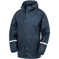 Result Genuine Recycled Prism Pu Waterproof Jacket With Reflective Bands And Recycled Backing