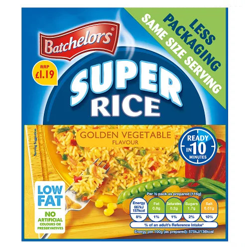 BATCHELORS SUPER RICE GOLDEN VEG 11x90GRM