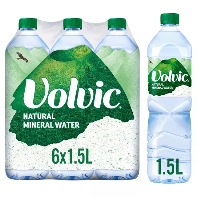 VOLVIC NATURAL MINERAL WATER 6 PACK 6x1.5LTR