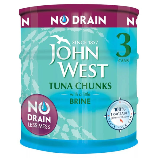 JOHN WEST TUNA STEAK IN BRINE 12x160GRM