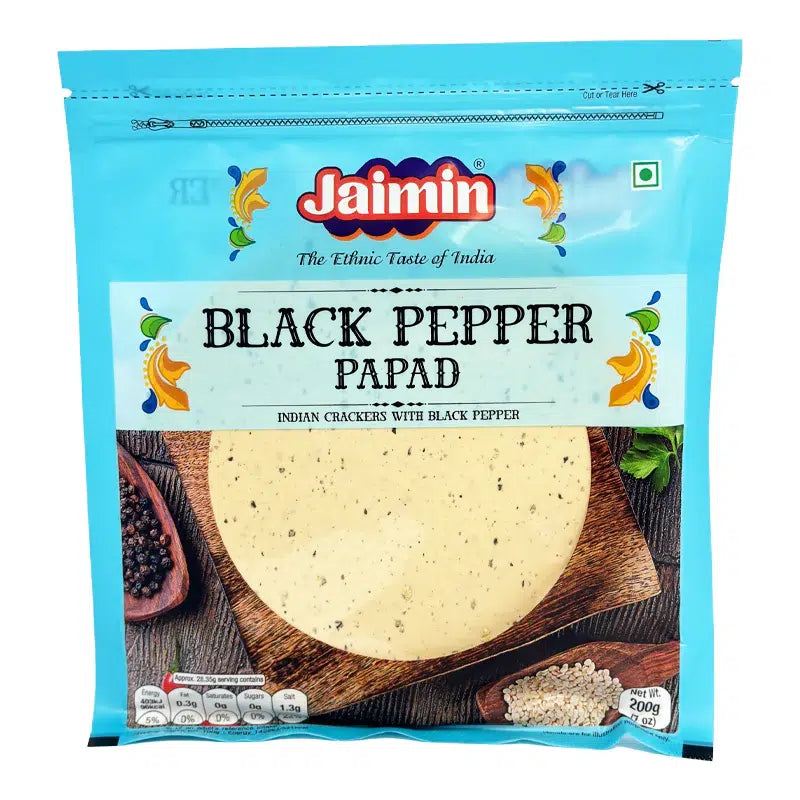 JAIMIN BLACK PEPPER PAPAD PACK 4×10 2x10x200G