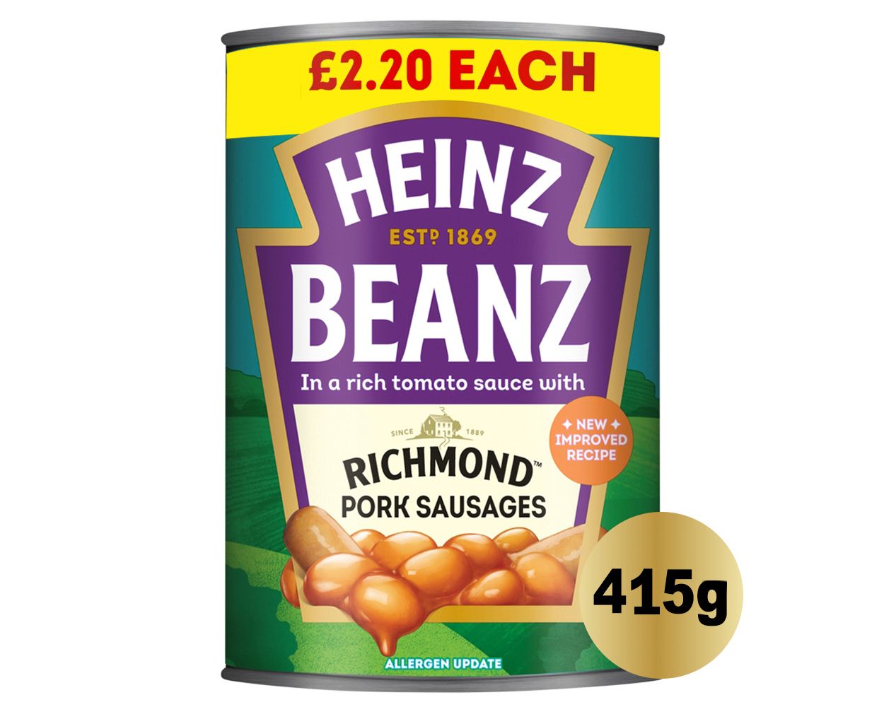 HEINZ BEANS&SAUSAGES  6x415GRM