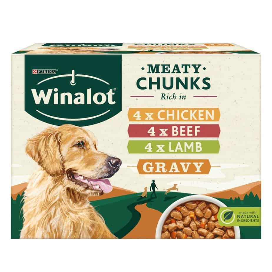 WINALOT ADULT MEATY CHUNKS IN GRAVY 4x100G