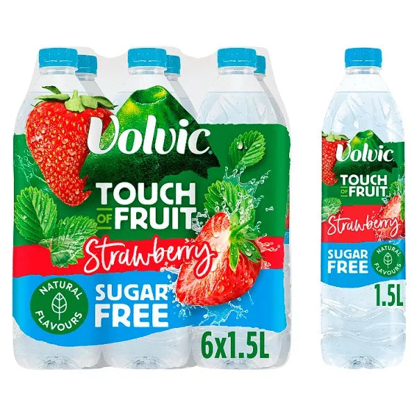 VOLVIC TOUCH OF FRUIT STRAWBERRY SUGAR FREE 6x1.5LTR