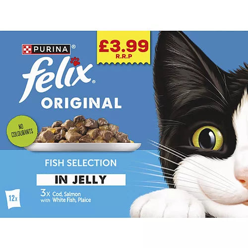 FELIX FISH SELECTION IN JELLY12 PACK  4x85G