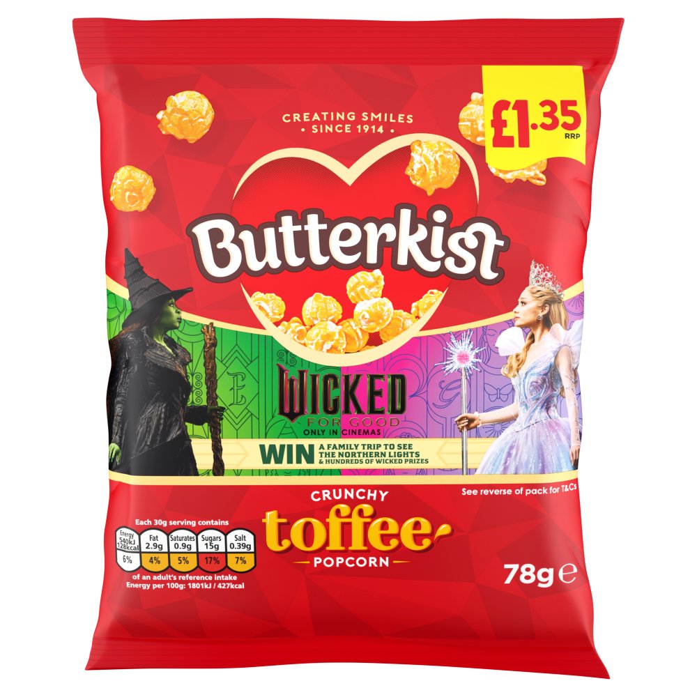 BUTTERKIST TOFFEE POPCORN 15x78G